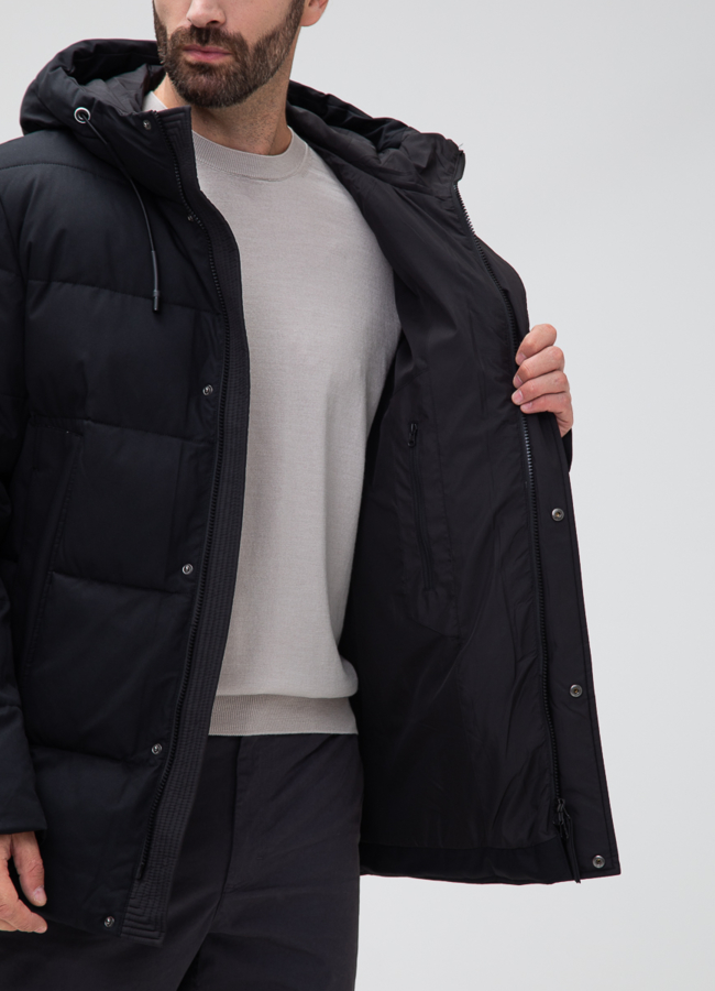 Мужской пуховик с капюшоном  модель № 27995 универмаг малина