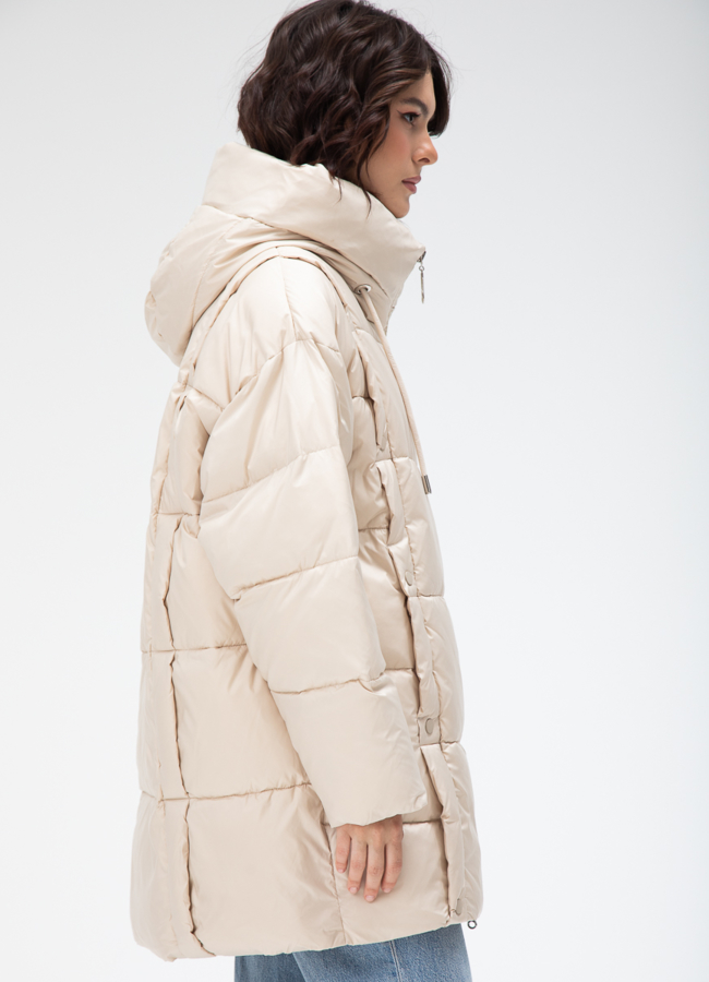 Женский пуховик с капюшоном  модель № 28006 в рассрочку