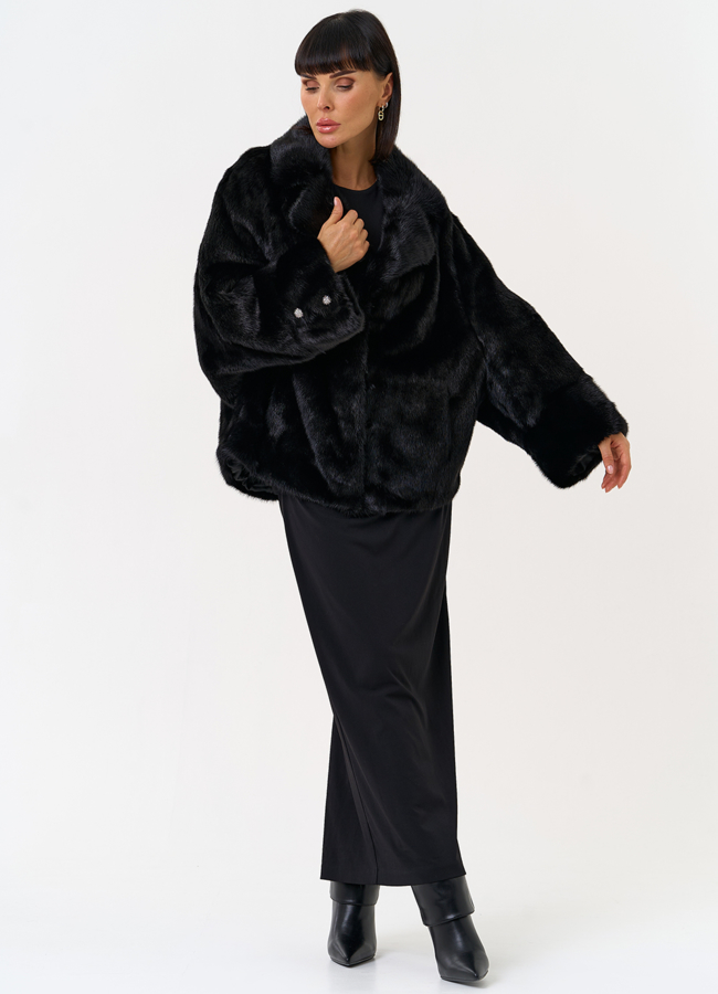 Куртка из меха норки с английским воротником модель № 31493 универмаг малина