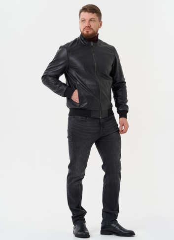 Мужская куртка "бомбер" из натуральной кожи