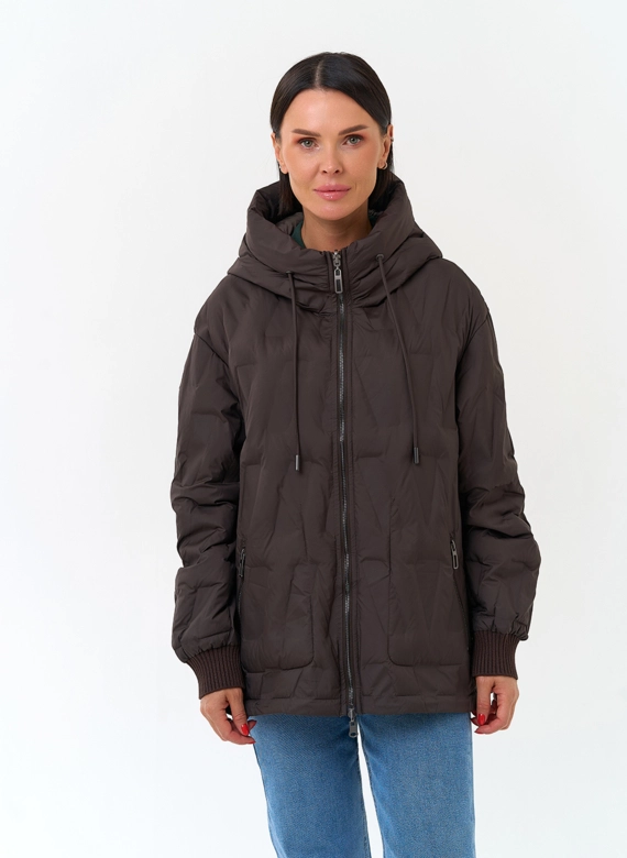 Женская двухстороняя куртка с капюшоном фото