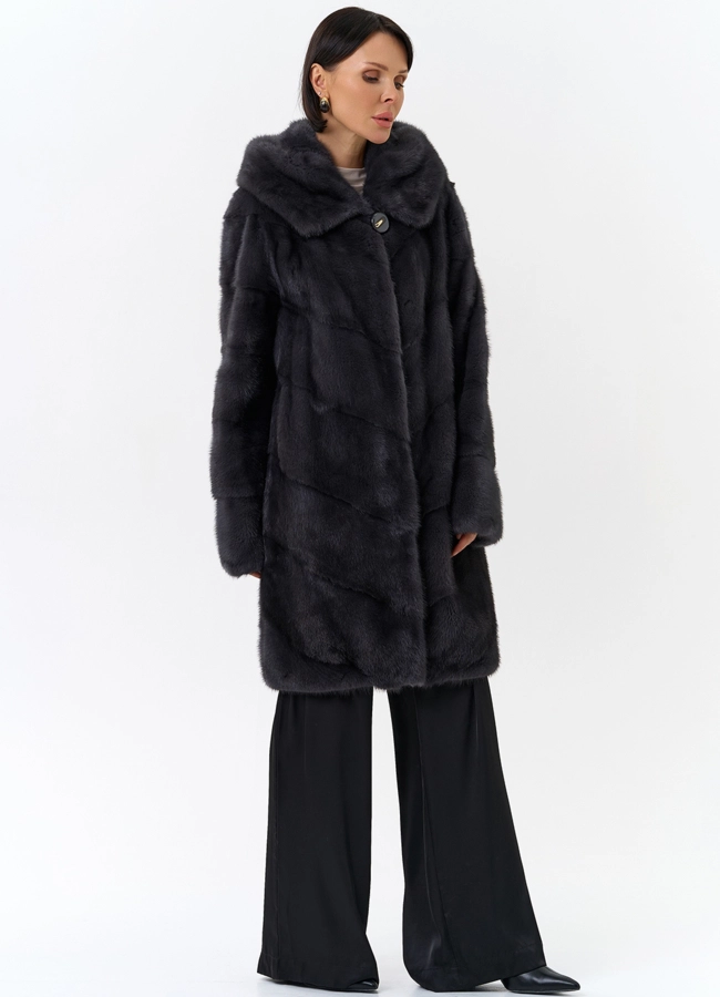 Норковая шуба - баллон модель № 24735 универмаг малина