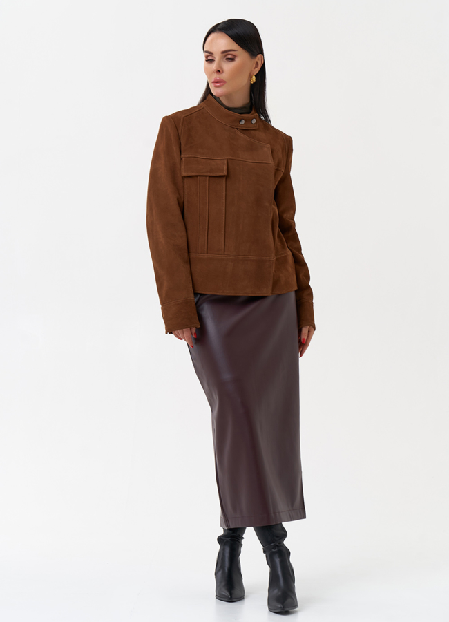 фото Замшевая куртка - футляр модель № 29924