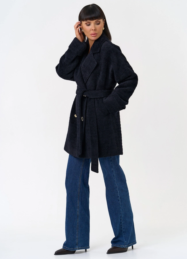 Женское полупальто с английским воротником модель № 31484 в рассрочку