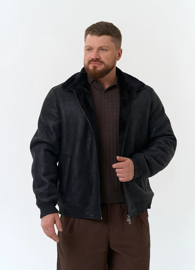 Мужская дубленка из эко замши модель № 34091 универмаг малина фото