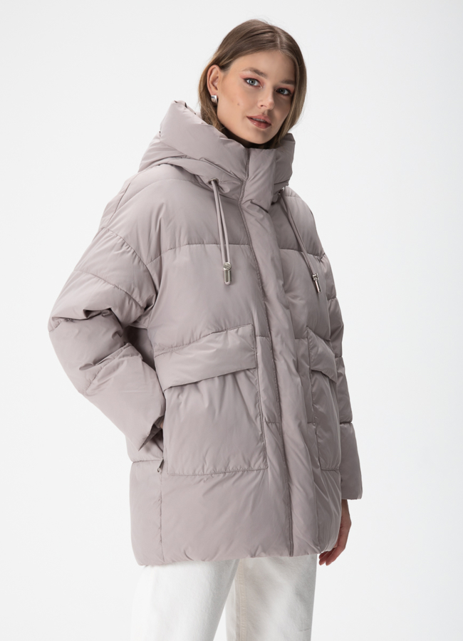 Женский пуховик с капюшоном  модель № 28416 в кредит