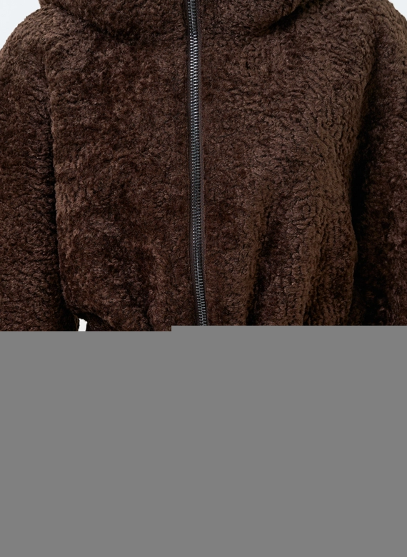 Женская дубленка из экомеха с карманами из экокожи