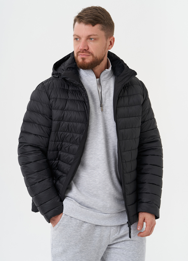 Стеганая куртка с капюшоном модель № 28019 универмаг малина