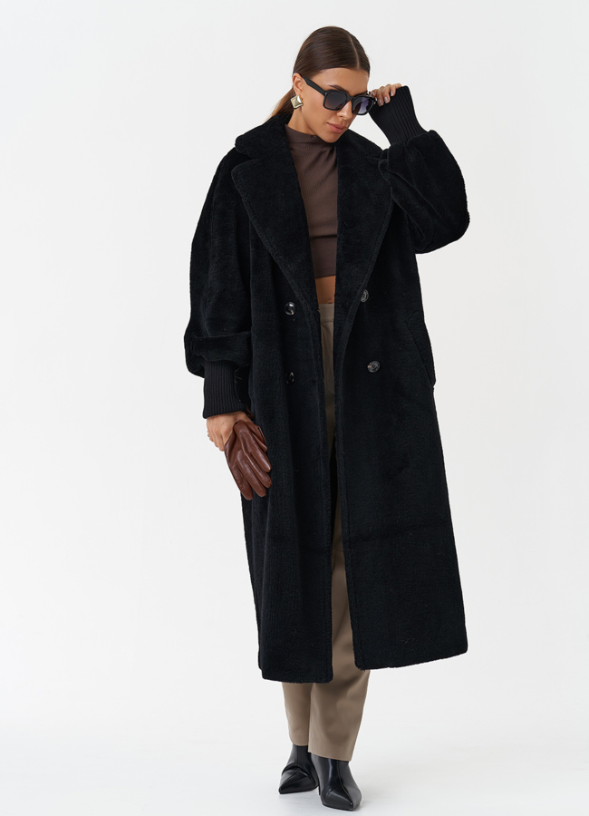 Пальто из шерсти с английским воротником модель № 28636 меха малина