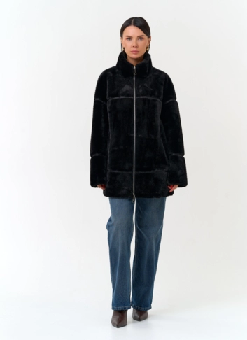 Женское пальто из эко меха
