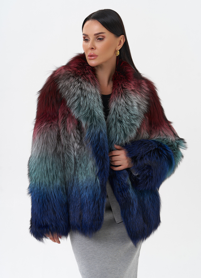 Куртка из чернобурой лисы  модель № 29484 меха малина