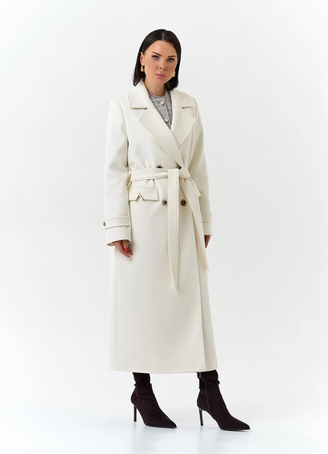 Женское пальто с английским воротником модель № 32643 универмаг малина
