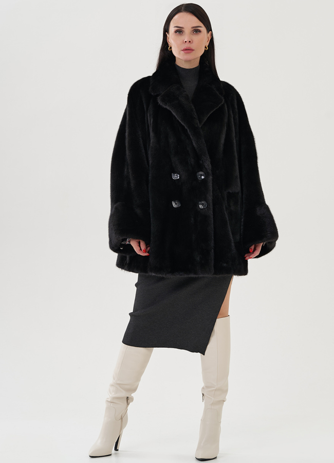 фото Короткая шуба из меха saga модель № 24963