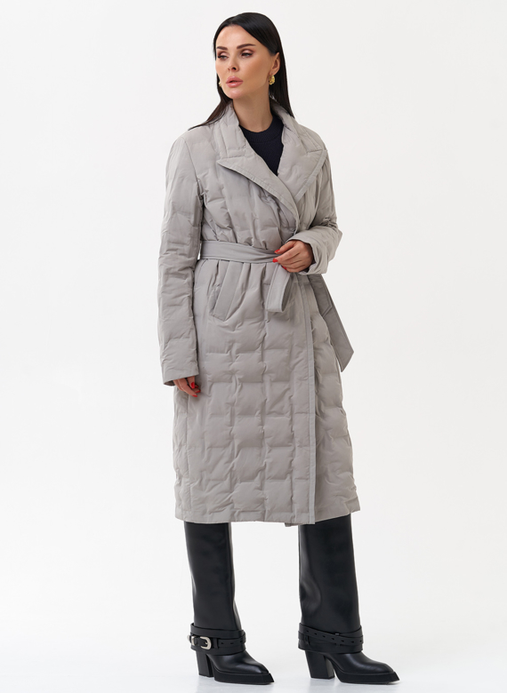 Женское утепленное пальто с английским воротником