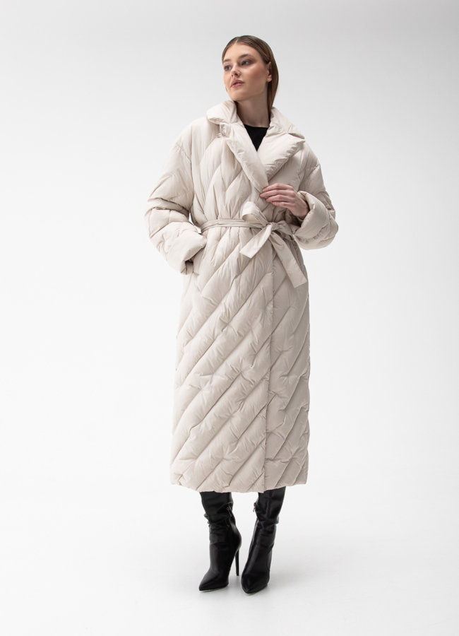 Женский пуховик с английским воротником модель № 28381 универмаг малина