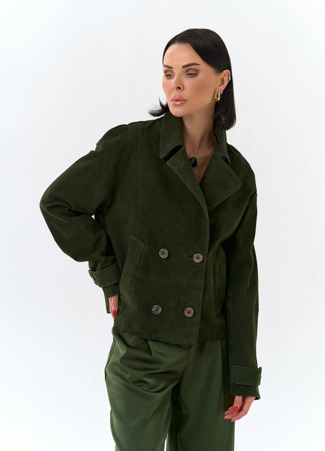 Женская куртка из натуральной замши модель № 32524 универмаг малина