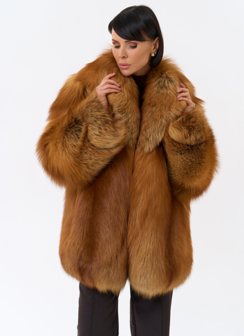 Шуба из рыжей лисы
